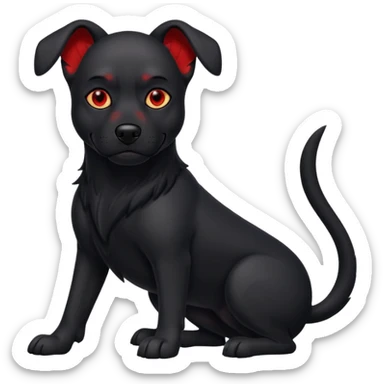 red eyed black dog  sticker