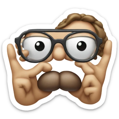 Salute with glasses tongue out and bow in the middle sticker