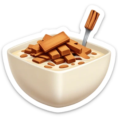 Cinnamon square cereal in milk sticker