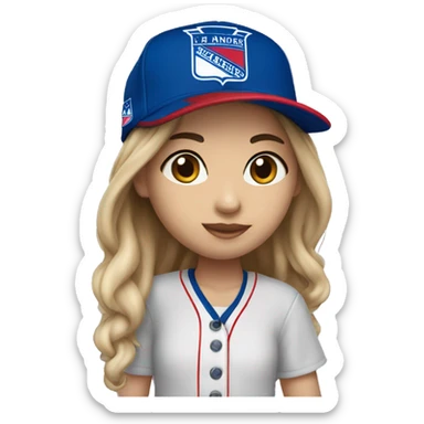 Girl New York Rangers cap sticker