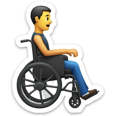 Man on wheelchair moving towards a hole  sticker