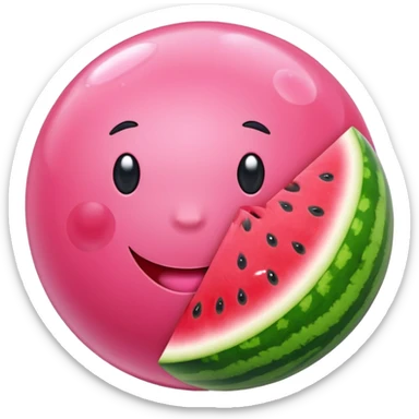 bubble gum and watermelon sticker