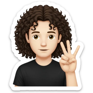 Eddie the freak from stranger things with his iconic hand sign like this "🤟" over his head sticker