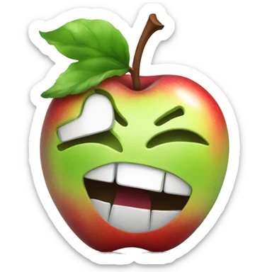 shiny apple with a bite taken out  sticker
