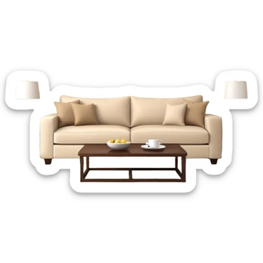Realistic livingroom neutral color sticker