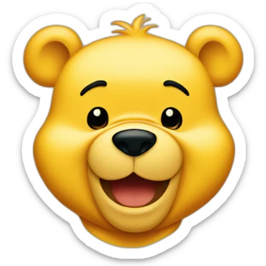 winnie the pooh face yellow and red sticker