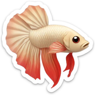 Beige betta fish with red short fins  sticker