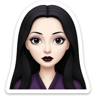 morticia addams black eyes sticker