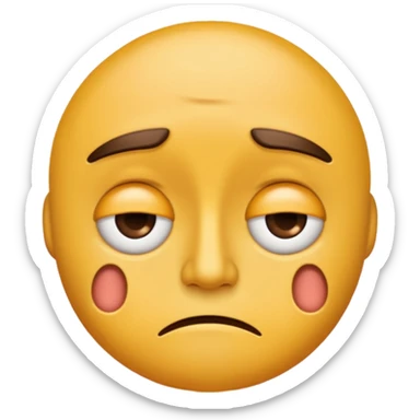 Blunt face emoji that’s exhausted from work sticker