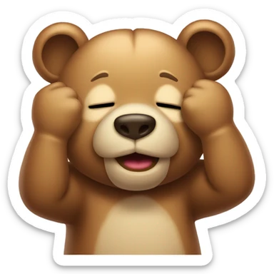 Apple bear emoji closing his eyes with his hands like this emoji 🙈  sticker
