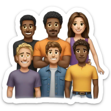 5 desarrolladores al estilo friends sticker