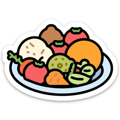 food plate with various foods sticker