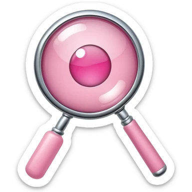 mix light pink dark pink and white girly chrome internet with a magnifying glass sticker
