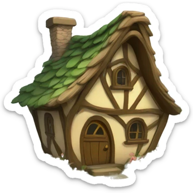 Fairy cottage sticker