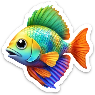 colorful exotic scales fish sticker