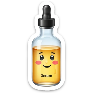 serum skincare avec ecriture sticker