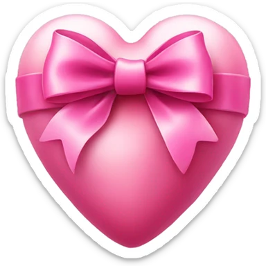 Realistic heart with a pink bow on it sticker