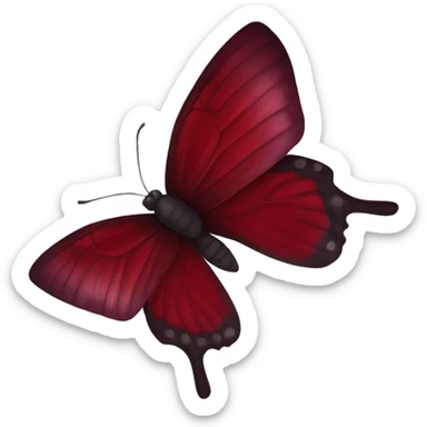 Wine red butterfly sticker