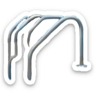 Hotel indoor Pool with entrance door and gym next to it  sticker