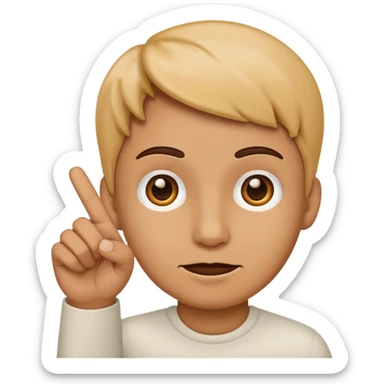 a face and hand emoji pointing to question and answer sticker