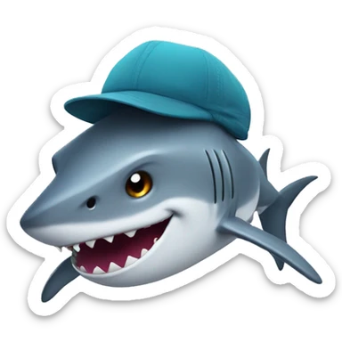 Cute shark with shark hat sticker