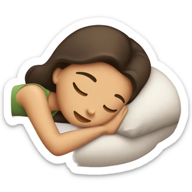 Brunette girl sleeping sticker