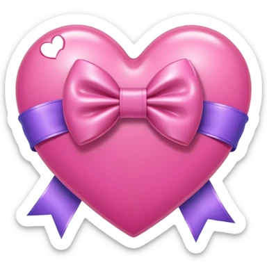 heart with a bow, kpop sticker