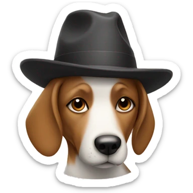 dog wif hat sticker