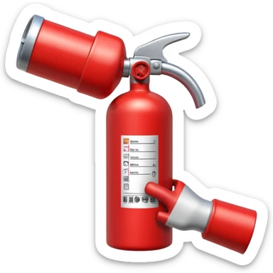 hand holding Fire extinguisher sticker