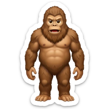 Create a scary full bodied emoji of Bigfoot sticker