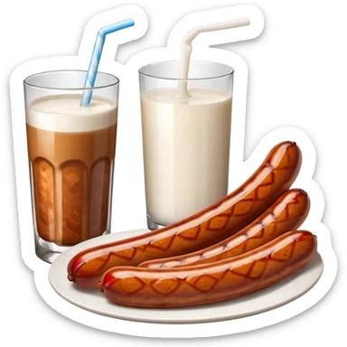 Sausage with milk sticker
