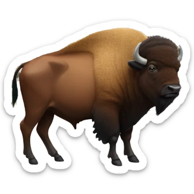 Bison in a grocery store sticker