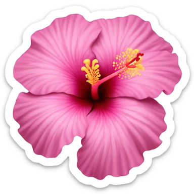 Pink hibiscus flower sticker