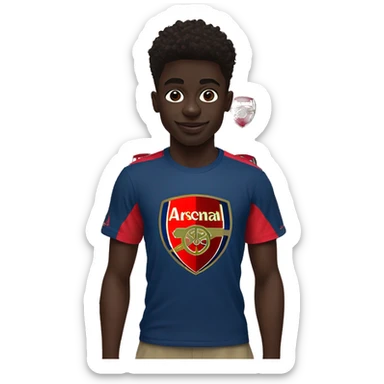 Bukayo Saka with Arsenal FC T-shirt  sticker