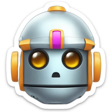 robot with partyhat sticker