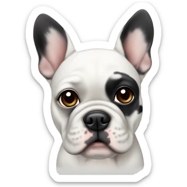 White French bulldog with dark spots sticker