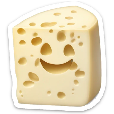 Realistic White cheddar cheese it without a face or anything  sticker
