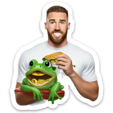 travis kelce eating a frog  sticker
