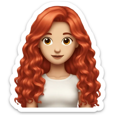 Beautiful red long hair aesthetic girl  sticker