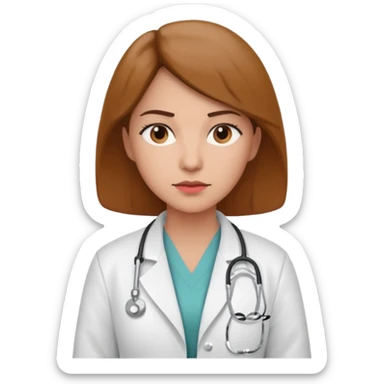 female medium skin physician, NO stethoscope around neck sticker
