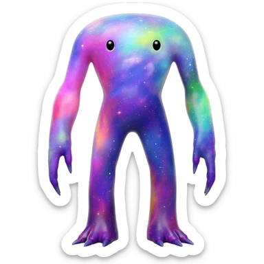 Epic Edgy Cute Colorful Nebula Modern Futuristic Vernid-Protogen-creature-animal, full body sticker