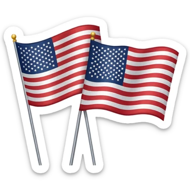 asian flag and american flag emoji sticker