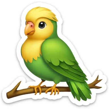 A love bird with color green and his head yellow  sticker