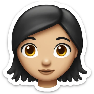 hispanic long black haired hello kitty with tan skin sticker