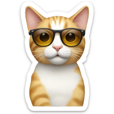 Cat with sunglasses sticker