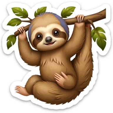baby sloth on the tree sticker