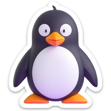 penguin with retro 8-bit vibe sticker