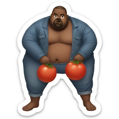 Very fat skinny tomato Kanye juice panties pup sticker