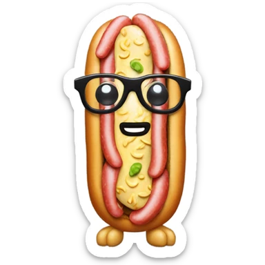 Hotdog in pyjamas with meta glasses sticker