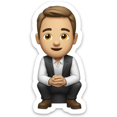 Man proposing sticker